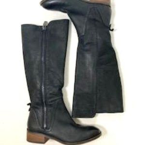 Aldo Black Faux Leather Boots Women's Size 7 Knee High Full Zip